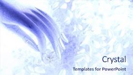  Presentation with sea shell - PPT layouts consisting of view image of a hand background and a sky blue colored foreground