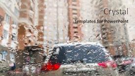  Presentation with windshield - Colorful PPT layouts enhanced with view-image-through-wet-car backdrop and a soft green colored foreground
