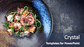  Presentation with octopus - PPT theme having cooked with salicornia lemon curd background and a ocean colored foreground