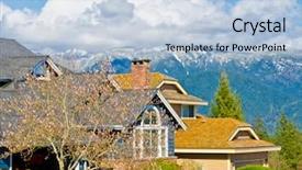  Presentation with house snow mountain - PPT layouts with view in north vancouver canada background and a light blue colored foreground