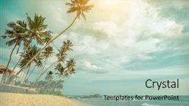  Presentation with rural india view - Beautiful theme featuring view indian ocean costline beach backdrop and a mint green colored foreground