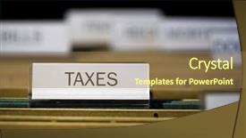  Presentation with taxes - Beautiful slides featuring view inside filing cabinet backdrop and a coral colored foreground