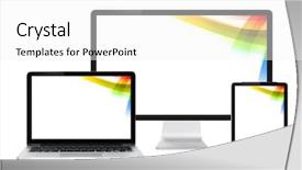  Presentation with tablet - Slide deck enhanced with view isolated on white background background and a white colored foreground