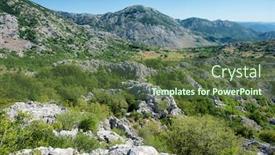  Presentation with mountain view - Beautiful PPT theme featuring view-limestone-orjen-mountain-range backdrop and a tawny brown colored foreground