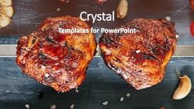  Presentation with bbq chicken - Presentation theme with view macro photo of appetizing background and a tawny brown colored foreground