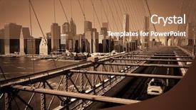  Presentation with brooklyn bridge - Slides featuring view manhattan with yellow cab background and a  colored foreground