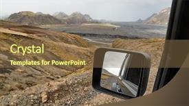  Presentation with jeep car - Audience pleasing slide deck consisting of view mirror of a car backdrop and a tawny brown colored foreground