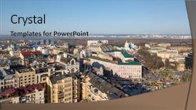  Presentation with city buildings - Slide set with center st andrew's church background and a light blue colored foreground