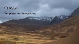  Presentation with scottish highlands - Beautiful PPT theme featuring view mountains at scottish highland backdrop and a light blue colored foreground