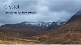  Presentation with scottish highlands - Amazing presentation theme having view mountains at scottish highland backdrop and a light blue colored foreground