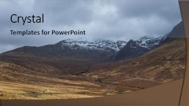  Presentation with scottish highlands - Presentation theme consisting of view mountains at scottish highland background and a light blue colored foreground