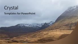  Presentation with scottish highlands - Colorful slide deck enhanced with view mountains at scottish highland backdrop and a light blue colored foreground