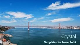  Presentation with vessels - Theme enhanced with view-of-25-de-abril background and a ocean colored foreground