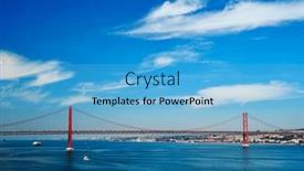  Presentation with vessels - Theme enhanced with view-of-25-de-abril background and a teal colored foreground