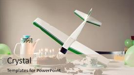  Presentation with airplane crash - Colorful PPT layouts enhanced with view of a airplane model backdrop and a lemonade colored foreground
