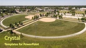  Presentation with baseball diamond - PPT theme consisting of view of a baseball diamond background and a tawny brown colored foreground