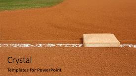  Presentation with baseball field - PPT theme enhanced with view of a baseball field background and a red colored foreground