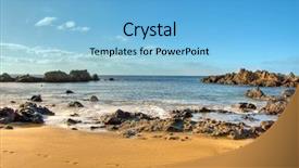 Presentation with beach rocks - PPT layouts featuring view of a beach background and a light blue colored foreground