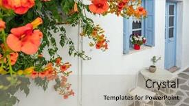  Presentation with old soho street - PPT theme with view of a beautiful narrow background and a light gray colored foreground