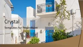  Presentation with street - Presentation with view of a beautiful narrow background and a soft green colored foreground