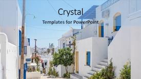  Presentation with old soho street - Cool new slide deck with view of a beautiful white backdrop and a light blue colored foreground