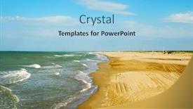  Presentation with spain - Presentation theme enhanced with view-of-a-bech background and a light blue colored foreground