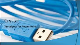  Presentation with blue eyes technology close up - Beautiful slides featuring view of a blue usb backdrop and a light blue colored foreground