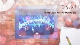  Presentation with japanese new year above view - Amazing PPT theme having view of a blue backdrop and a lemonade colored foreground