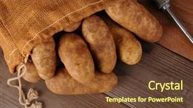  Presentation with potato - Cool new presentation theme with view of a burlap sack backdrop and a tawny brown colored foreground
