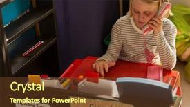  Presentation with low angle view of volleyball - Audience pleasing slides consisting of view of a caucasian school backdrop and a  colored foreground