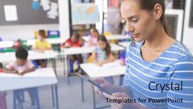  Presentation with maths for school kids - PPT layouts enhanced with view of a caucasian school background and a light blue colored foreground