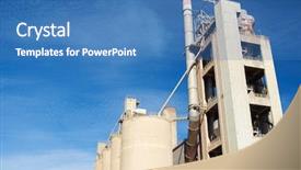 Presentation with cement factory - Theme enhanced with view of a cement factory background and a teal colored foreground