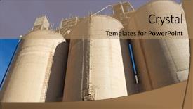  Presentation with cement factory - Amazing presentation theme having view of a cement factory backdrop and a coral colored foreground