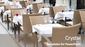  Presentation with street light view - Cool new presentation theme with view of a coffee terrace backdrop and a  colored foreground