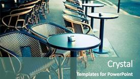  Presentation with street light view - Beautiful PPT theme featuring view of a coffee terrace backdrop and a  colored foreground