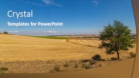 Presentation with crop - PPT layouts featuring view-of-a-crop-field background and a  colored foreground
