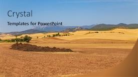  Presentation with crop - Slides featuring view-of-a-crop-field background and a light blue colored foreground