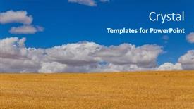  Presentation with crop - Presentation theme with view-of-a-crop-field background and a ocean colored foreground