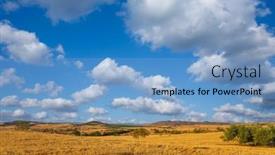  Presentation with crop - Slide deck enhanced with view-of-a-crop-field background and a teal colored foreground