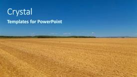  Presentation with crop - Presentation theme featuring view-of-a-crop-field background and a ocean colored foreground