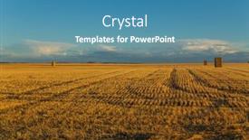  Presentation with crop - Theme consisting of view-of-a-crop-field background and a teal colored foreground