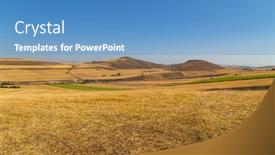  Presentation with crop - PPT theme with view-of-a-crop-field background and a teal colored foreground