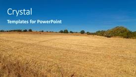  Presentation with crop - PPT theme with view-of-a-crop-field background and a ocean colored foreground