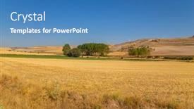  Presentation with crop - Slide deck consisting of view-of-a-crop-field background and a teal colored foreground