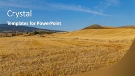  Presentation with crop - Presentation theme featuring view-of-a-crop-field background and a  colored foreground