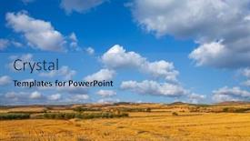  Presentation with crop - Theme consisting of view-of-a-crop-field background and a light blue colored foreground