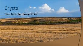  Presentation with crop - Slide deck consisting of view-of-a-crop-field background and a light blue colored foreground