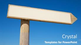  Presentation with directional - Audience pleasing slides consisting of view-of-a-directional-wood backdrop and a teal colored foreground