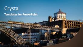  Presentation with bridge - Slide deck with view-of-a-dom-luis background and a teal colored foreground