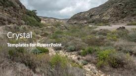  Presentation with california - PPT theme enhanced with view-of-a-dry-riverbed background and a tawny brown colored foreground